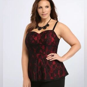 Torrid Lace Babydoll Bustier Top size 2